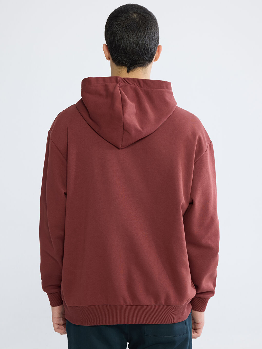Kahverengi Kanguru Cepli Erkek Kalın Hoodie-3