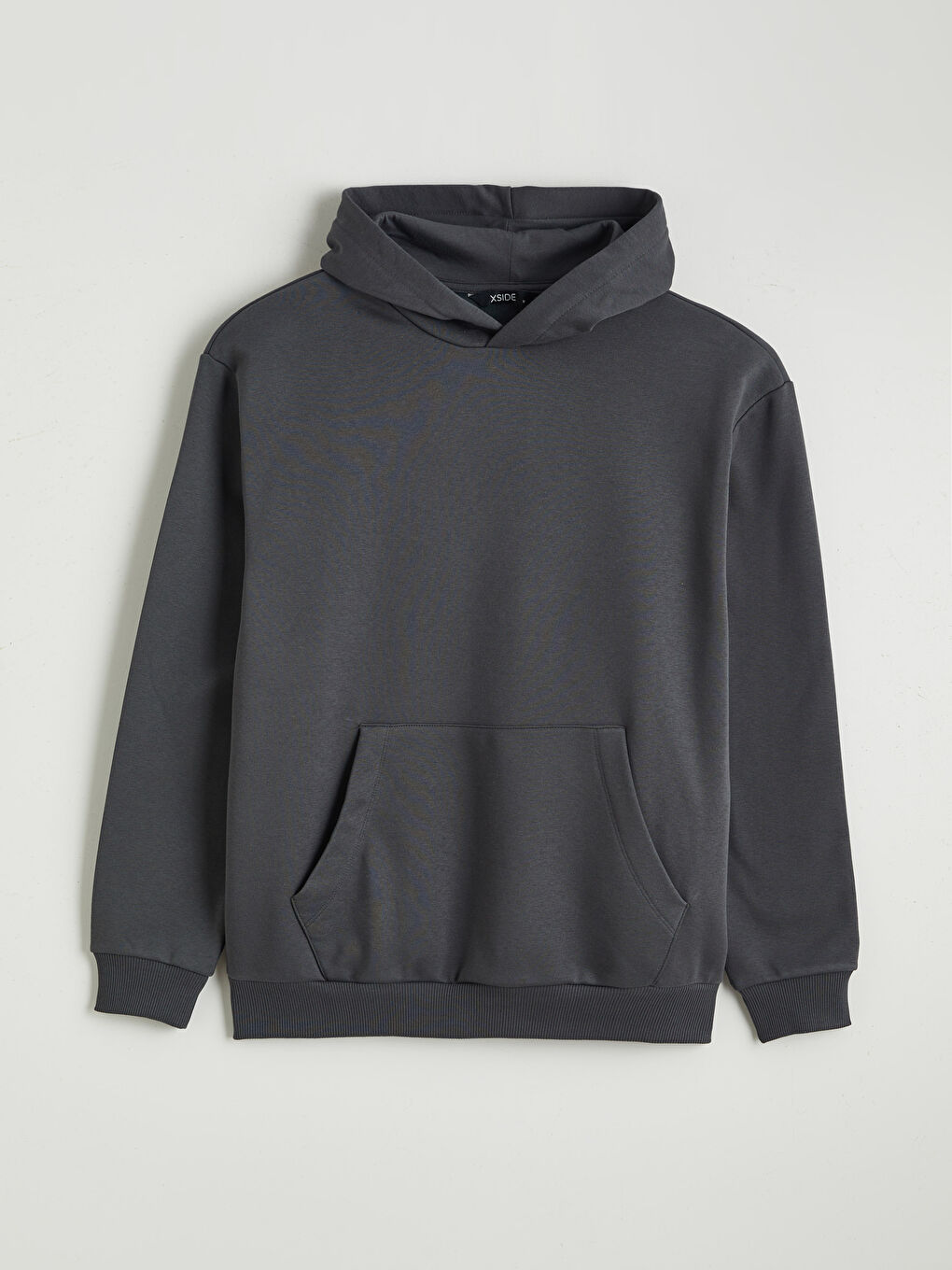 Antrasit Kanguru Cepli Erkek Kalın Hoodie-4