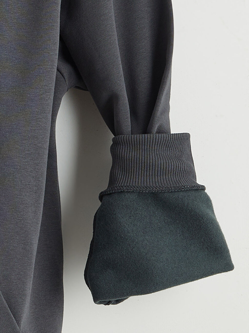 Antrasit Kanguru Cepli Erkek Kalın Hoodie-5