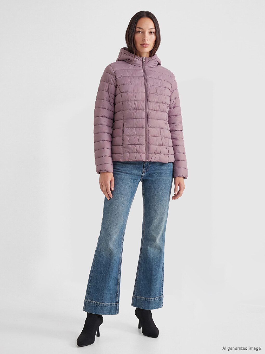 Hooded Women's Puffer Coat-1