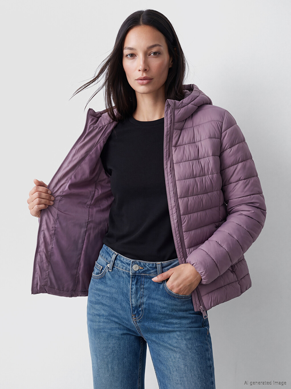 Hooded Women's Puffer Coat-3