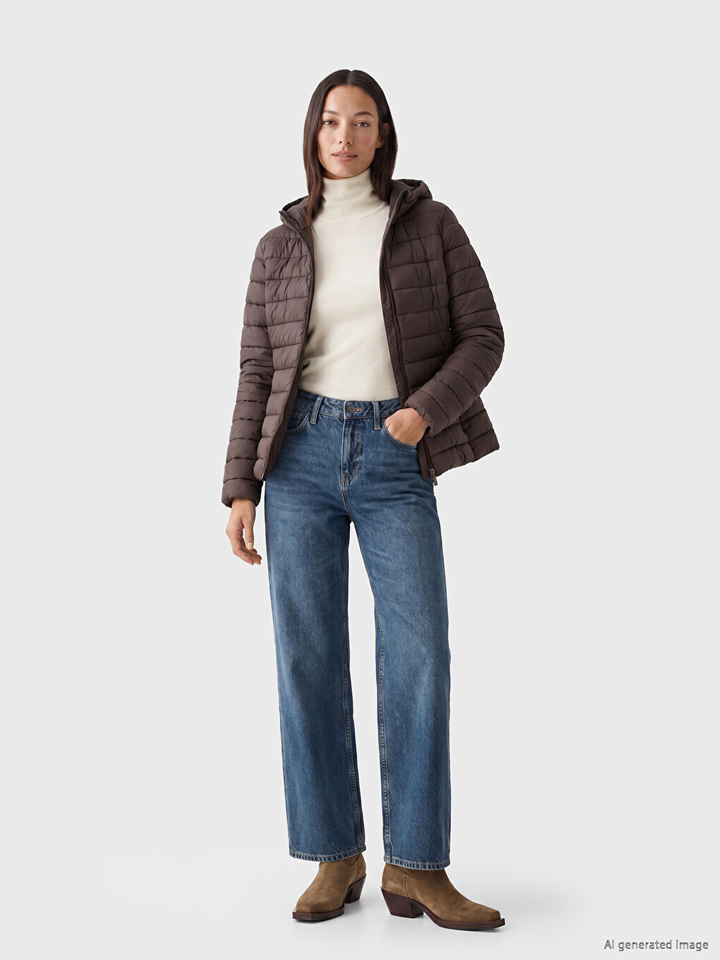 Hooded Women's Puffer Coat-1