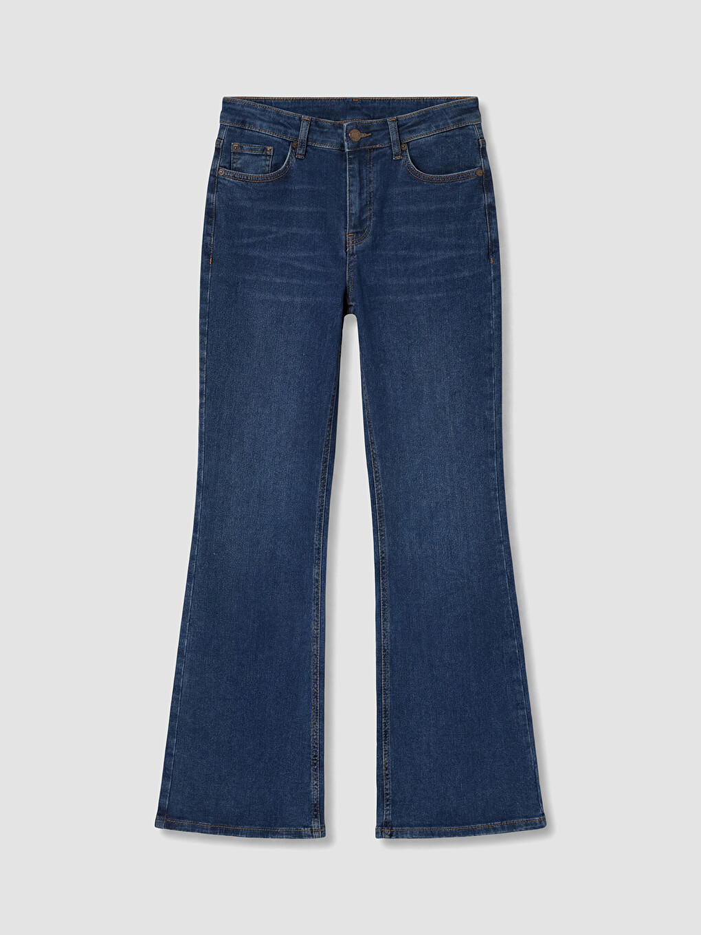 İndigo Flare Kadın Jean Pantolon-4