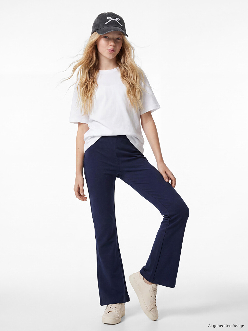 Elastic Waist Flare Girls' Leggings-1