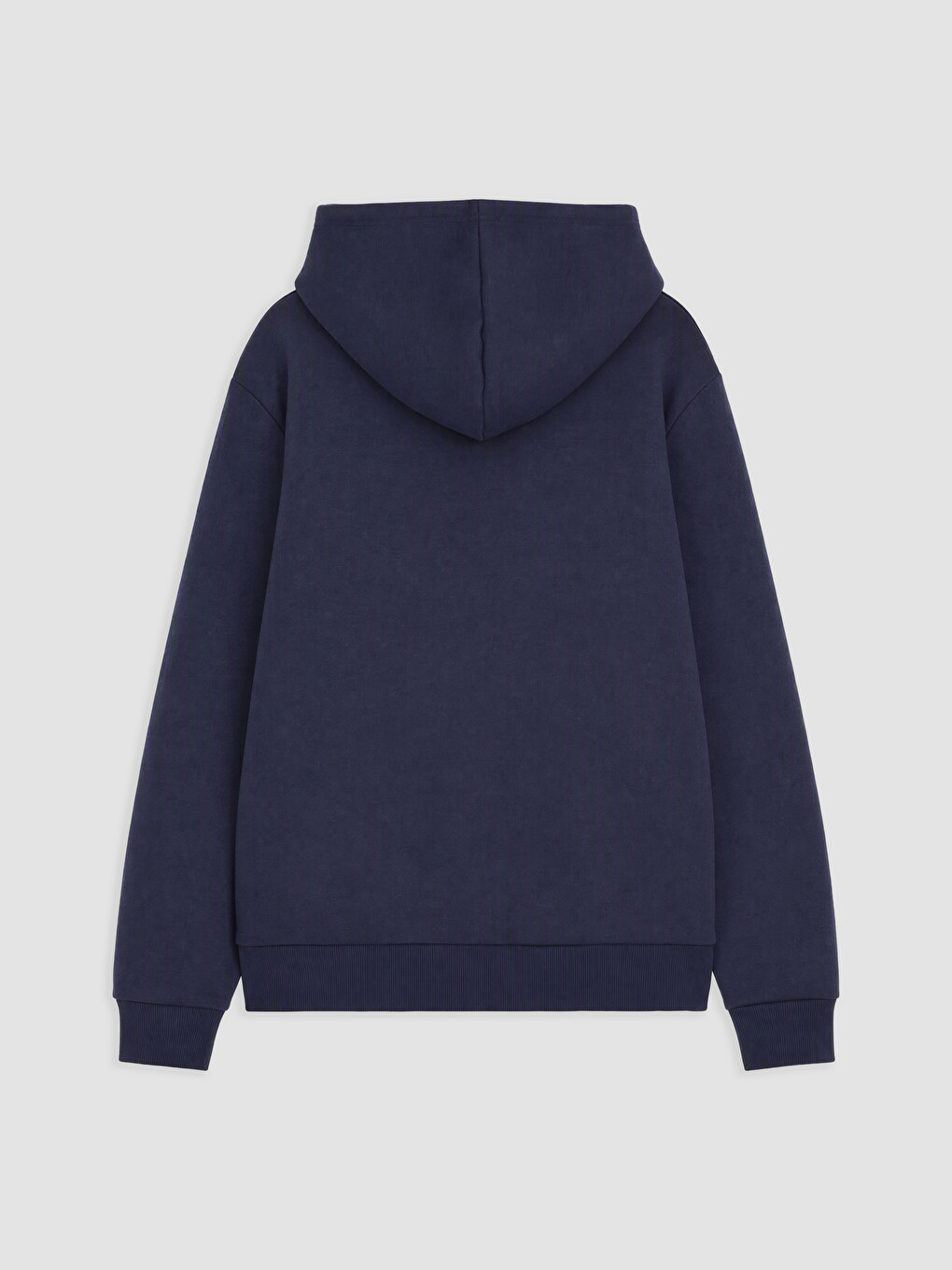 Lacivert Kapüşonlu Kalın Kız Çocuk Fermuarlı Sweatshirt-1