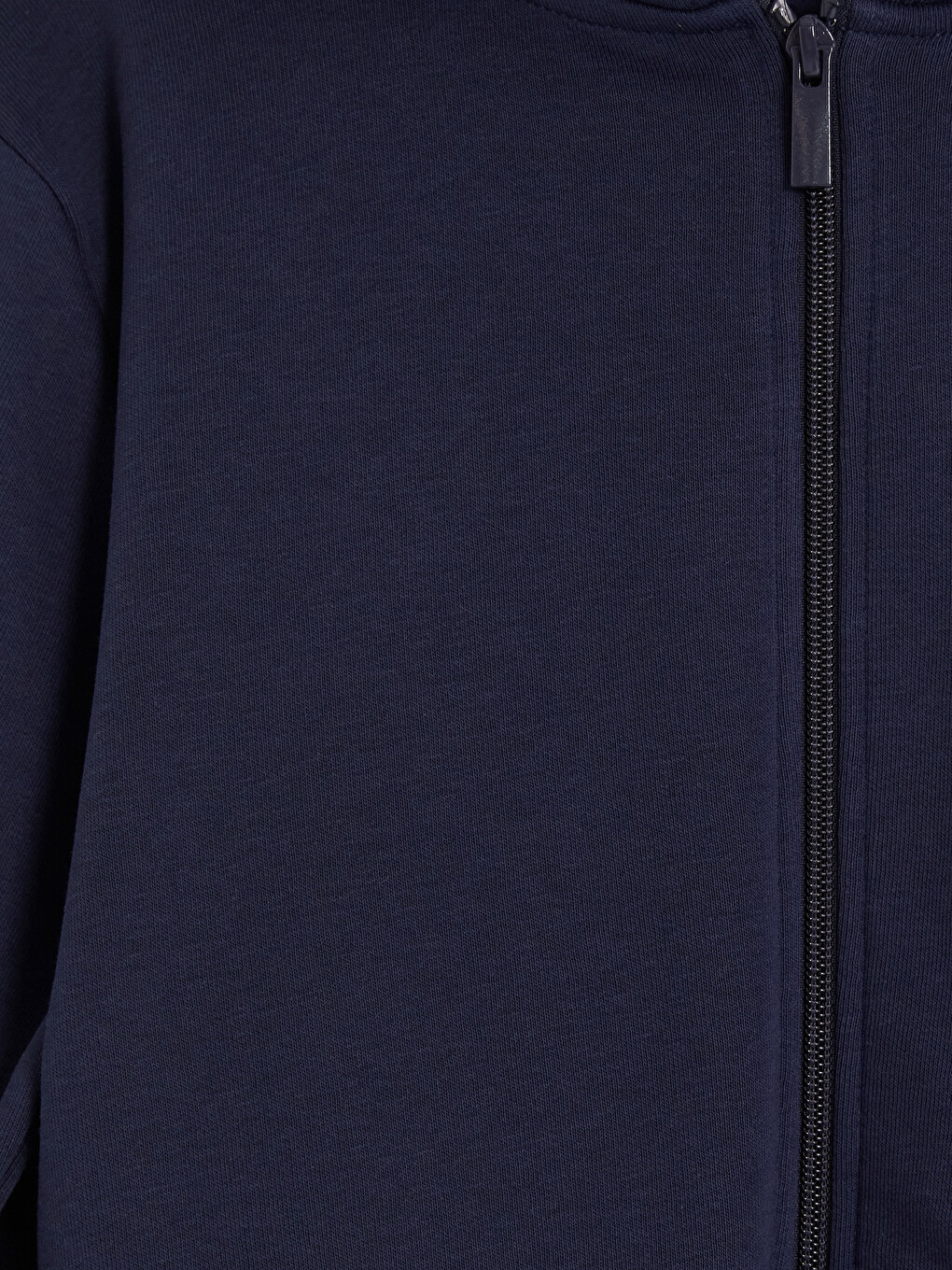 Lacivert Kapüşonlu Kalın Kız Çocuk Fermuarlı Sweatshirt-2