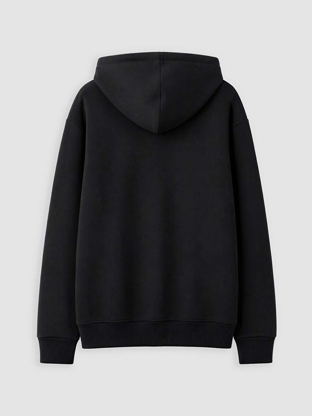 Siyah Kapüşonlu Kalın Kız Çocuk Fermuarlı Sweatshirt-2