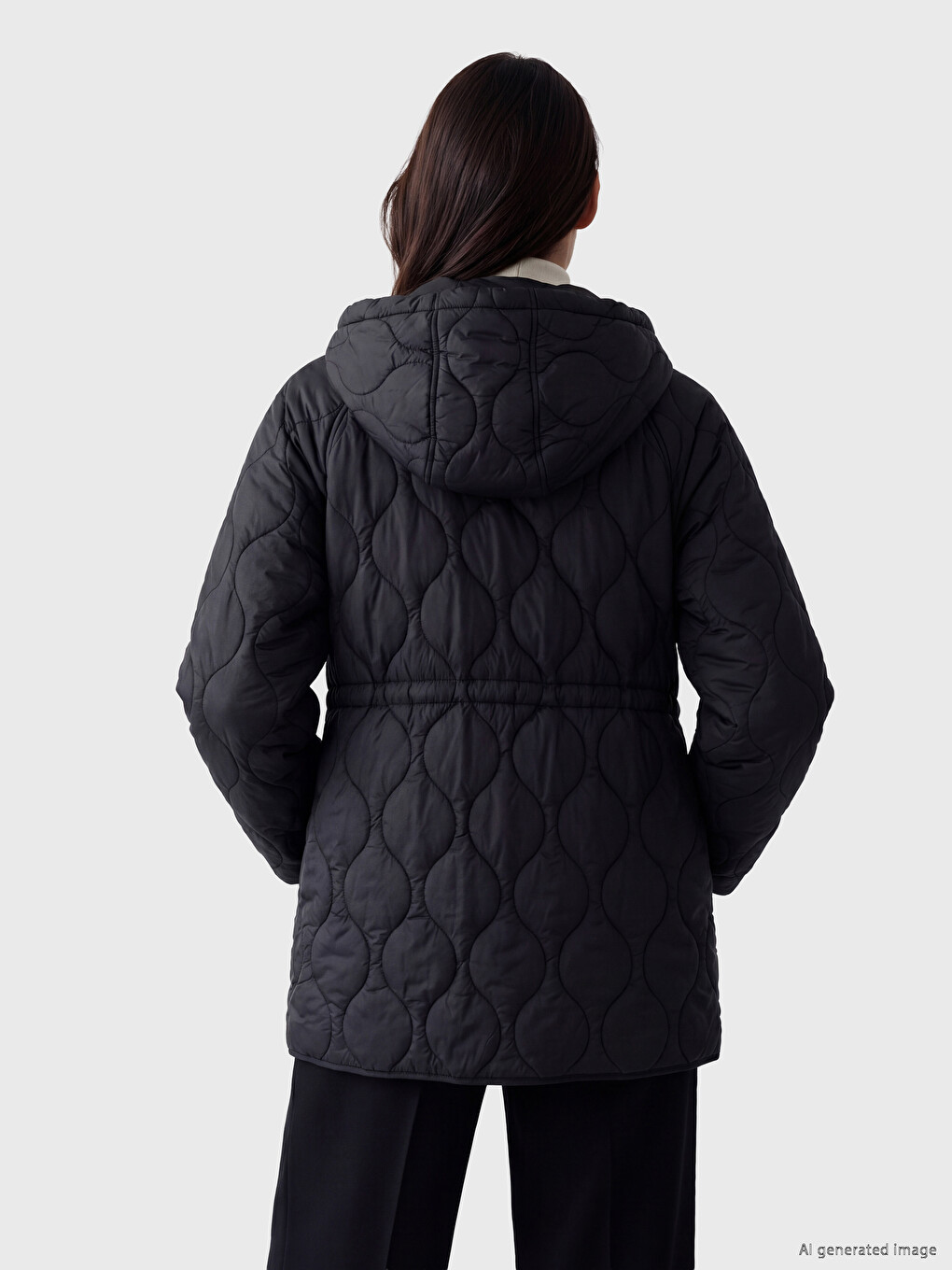 Hooded Quilted Women's Puffer Coat-2
