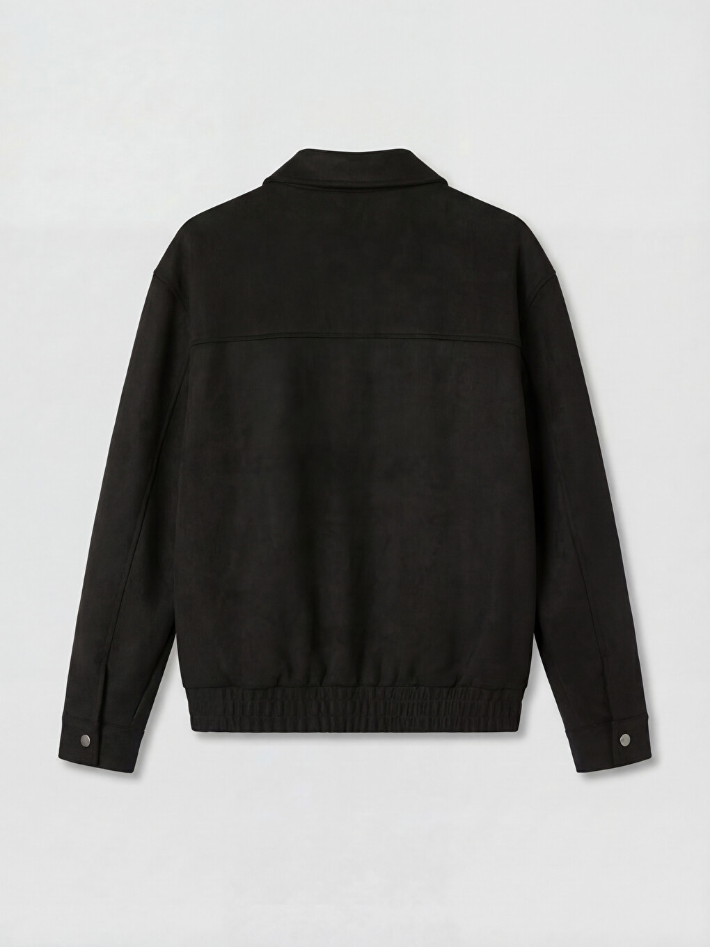 Siyah Loose Fit Erkek Süet Ceket-5