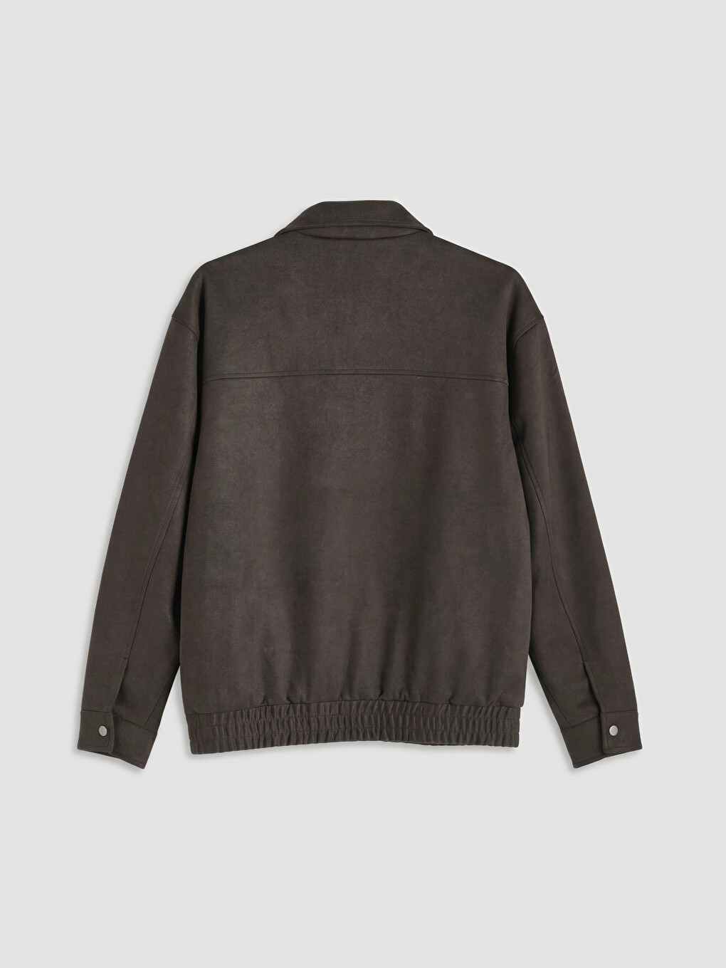 Kahverengi Loose Fit Erkek Deri Görünümlü Ceket-6