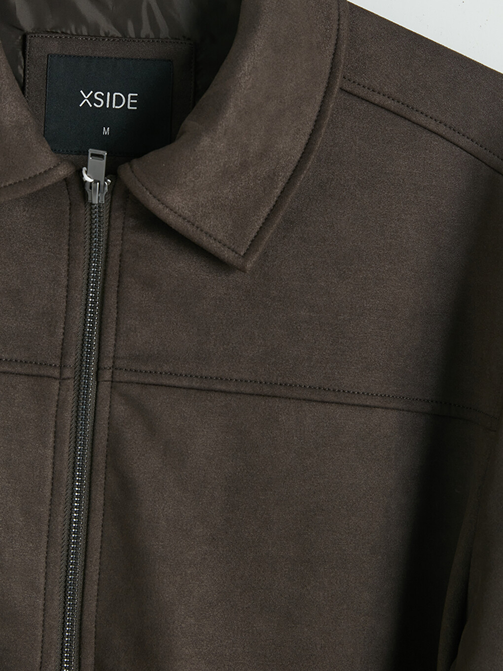 Kahverengi Loose Fit Erkek Deri Görünümlü Ceket-7