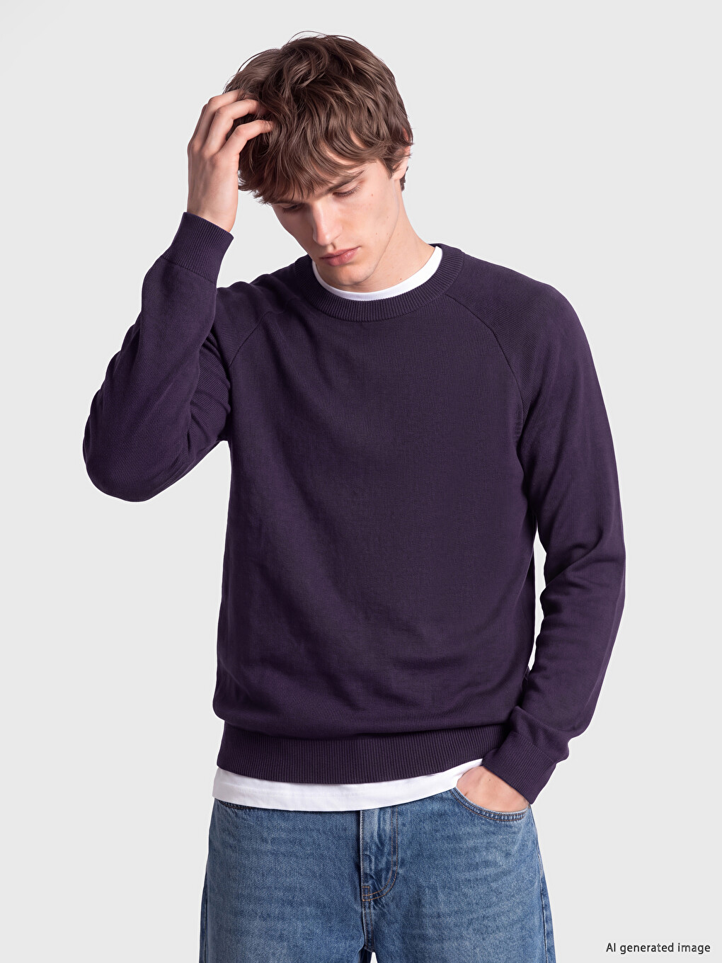 Crew Neck Men's Knitwear Sweater
