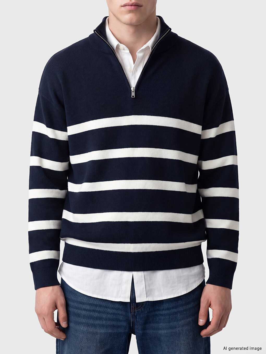 Man Navy Sweater-2