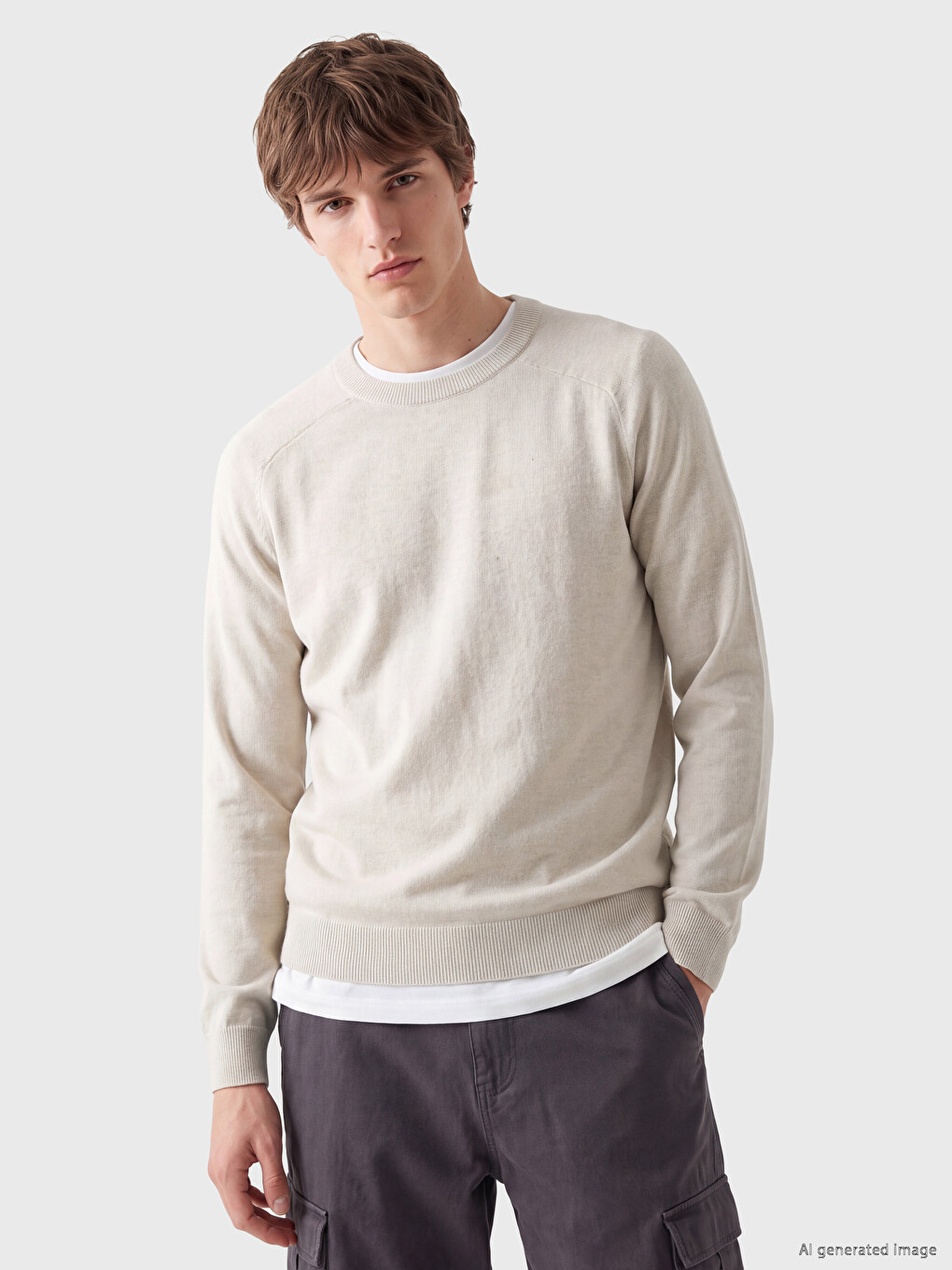 Man Beige Sweater