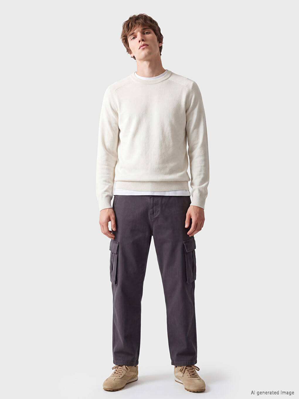 Man Beige Sweater-1