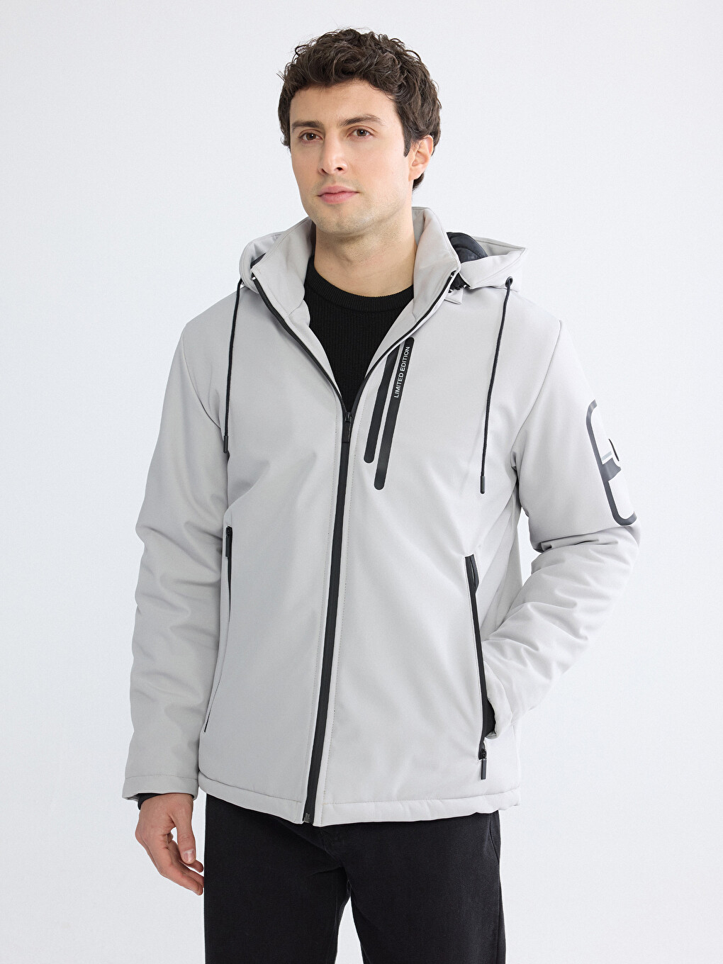 Bej Regular Fit Erkek Şişme Mont