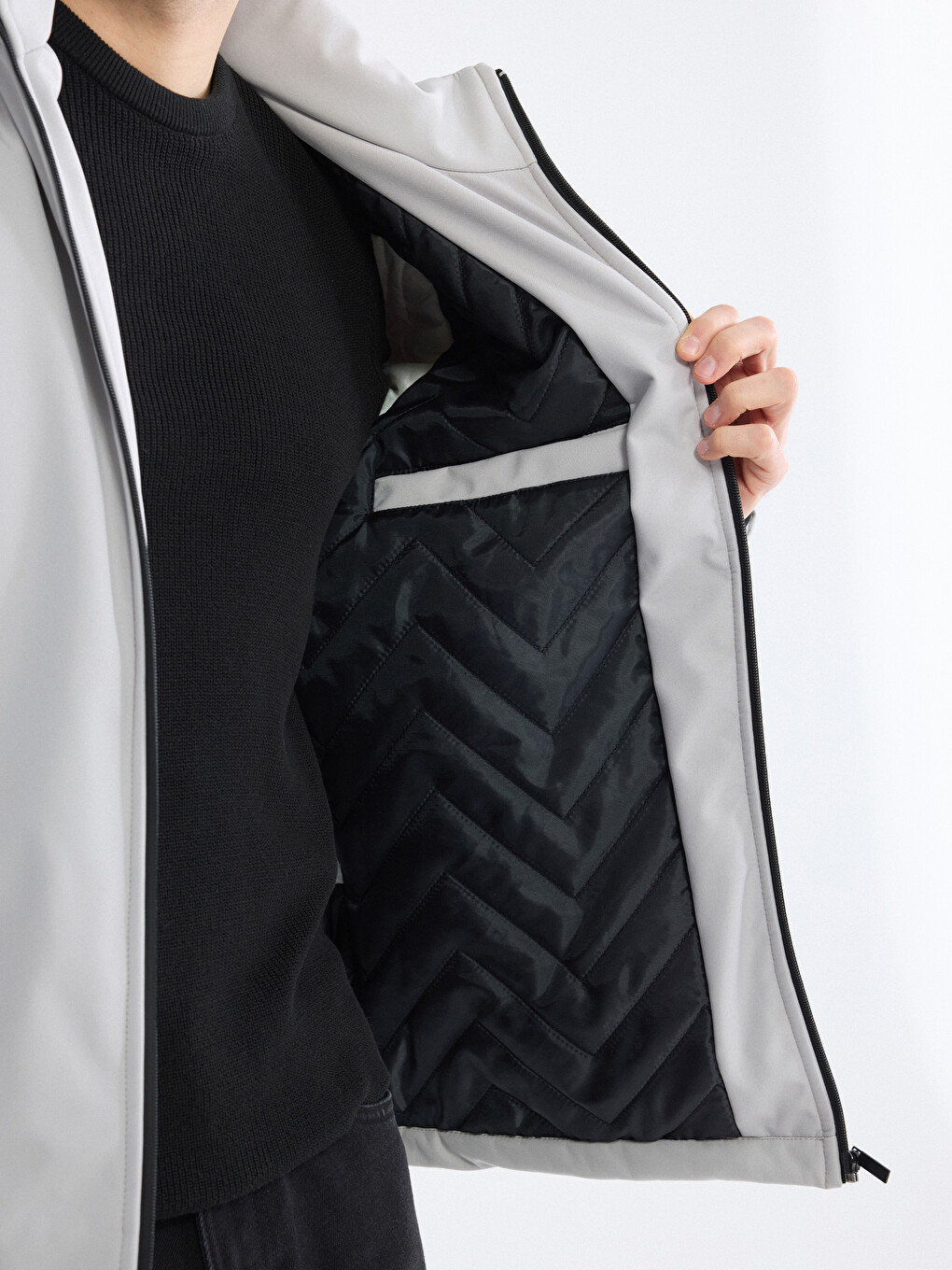 Bej Regular Fit Erkek Şişme Mont-2