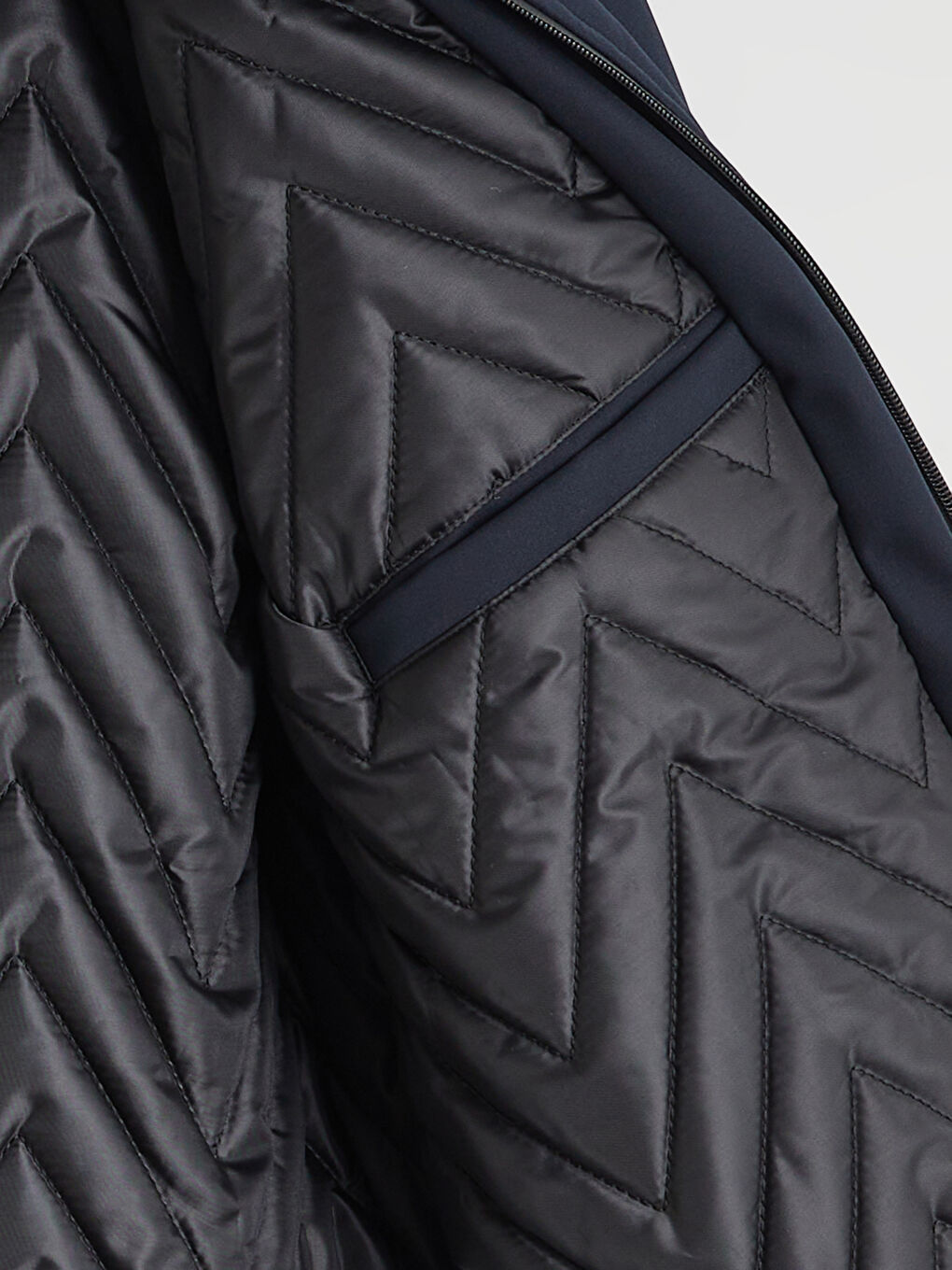 Lacivert Standart Kalıp Kapüşonlu Erkek Mont-7