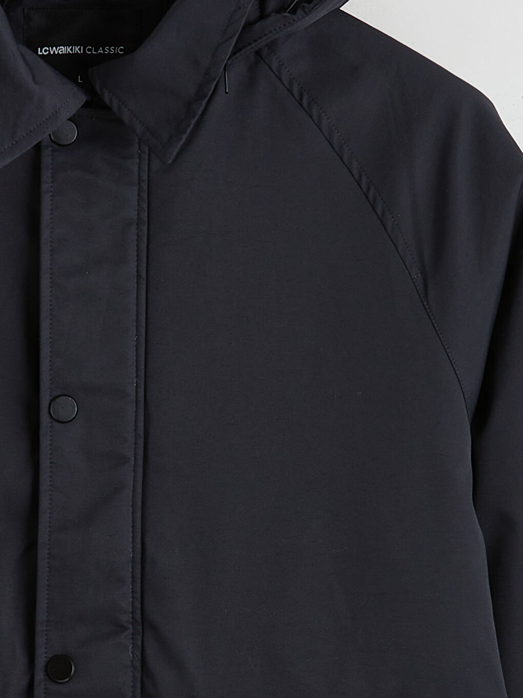 Siyah Standart Kalıp Kapüşonlu Erkek Mont-6