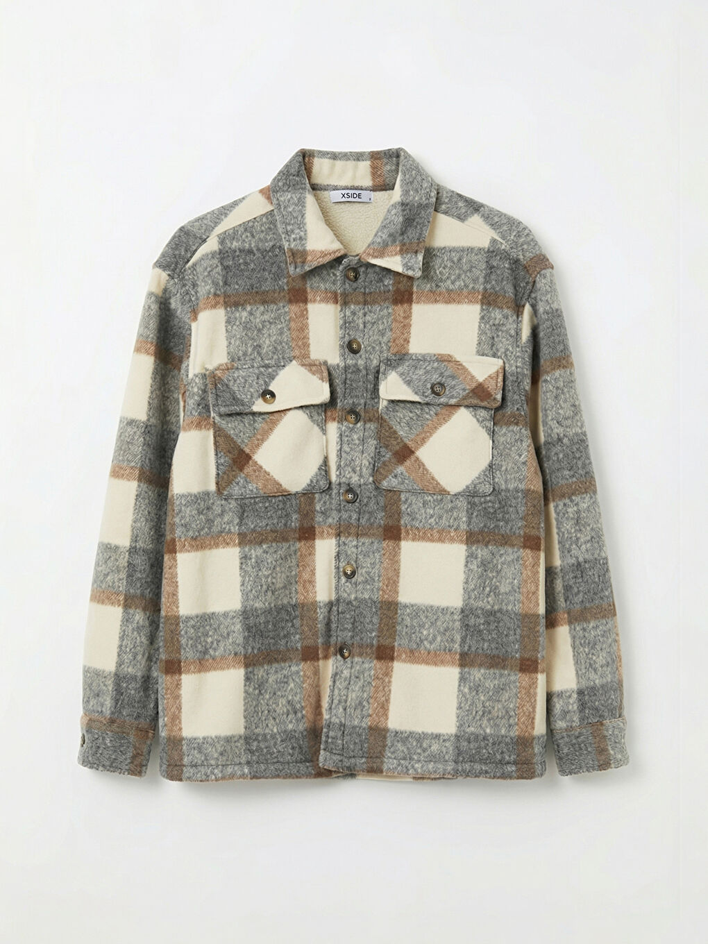 Loose Fit Plaid Men's Overshirt Jacket-5