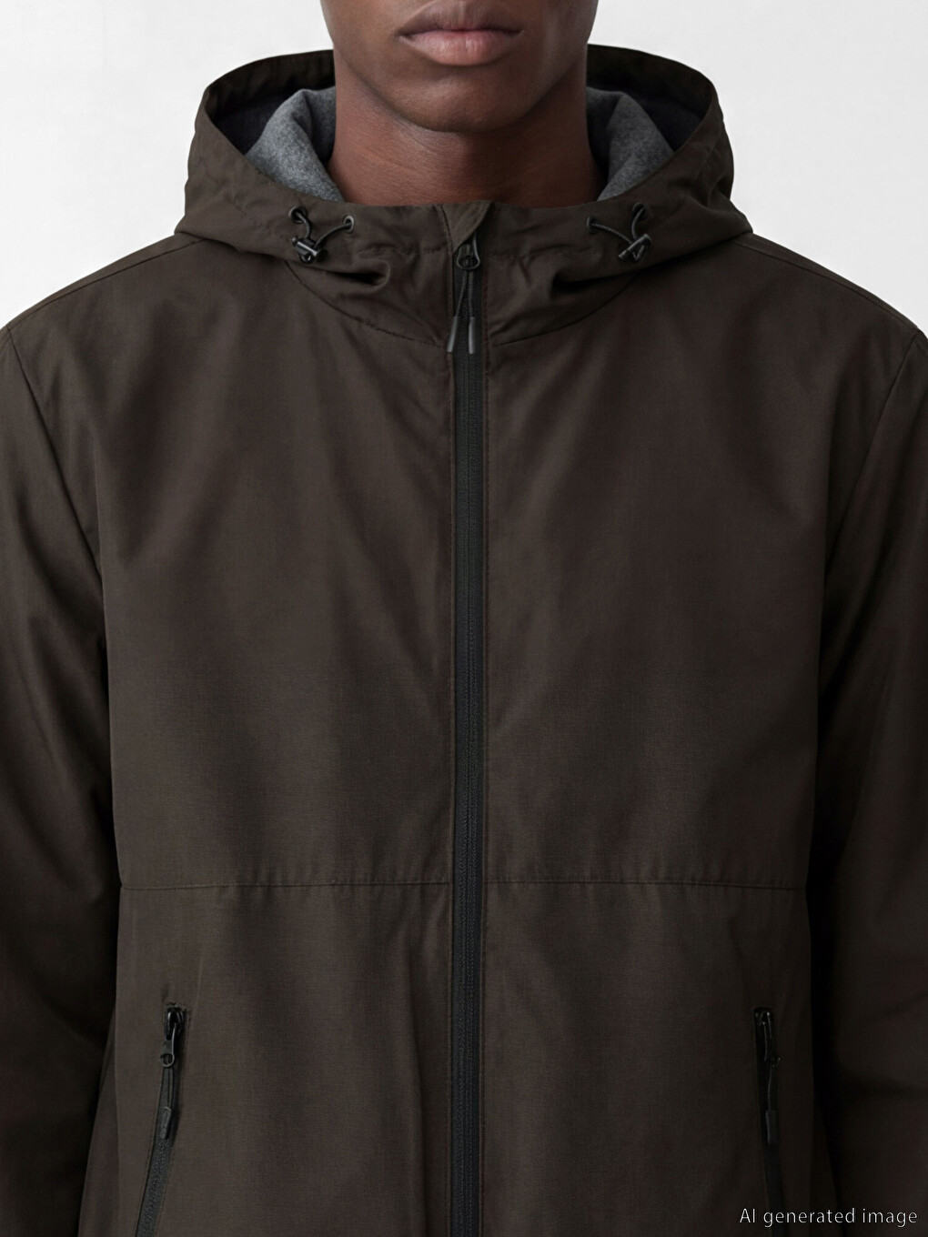 Man Brown Raincoat-2
