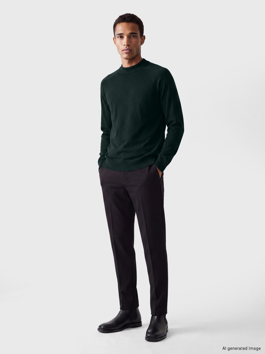 Mock Neck Men's Knitwear Sweater-1