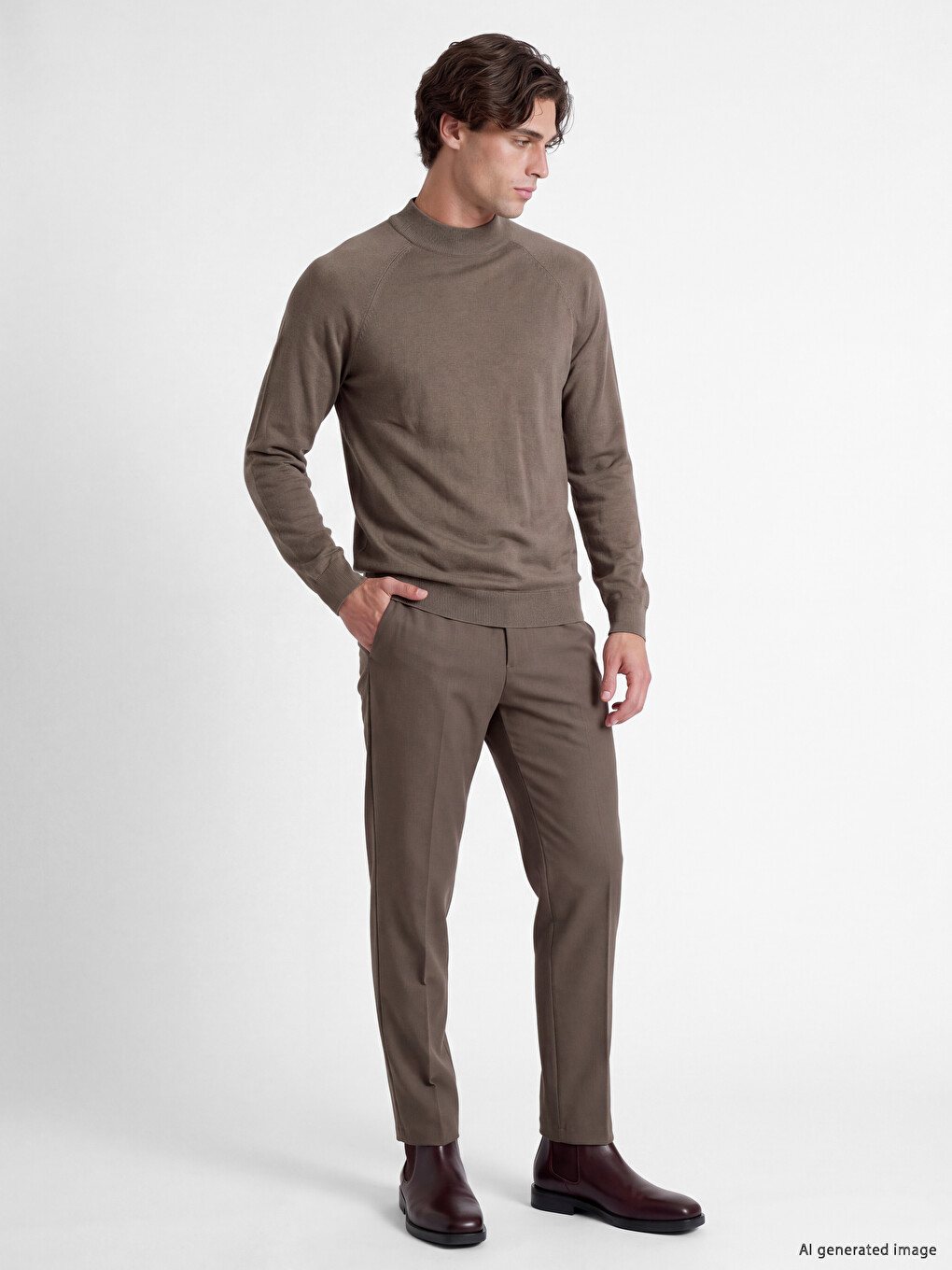 Mock Neck Men's Knitwear Sweater-1