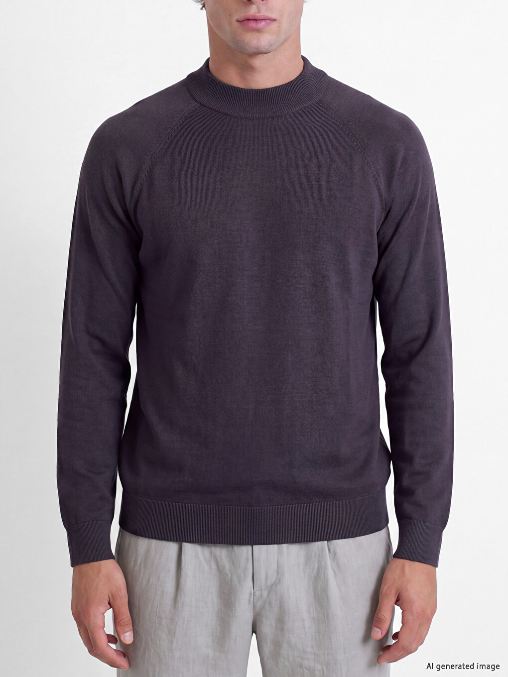Чоловічий Трикотажний Светр З Коміром-стійкою-2