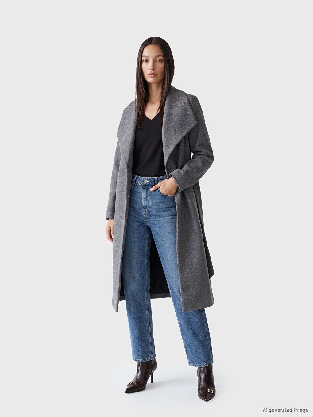 Palton Cachet Dublu Rever Pentru Femei-1
