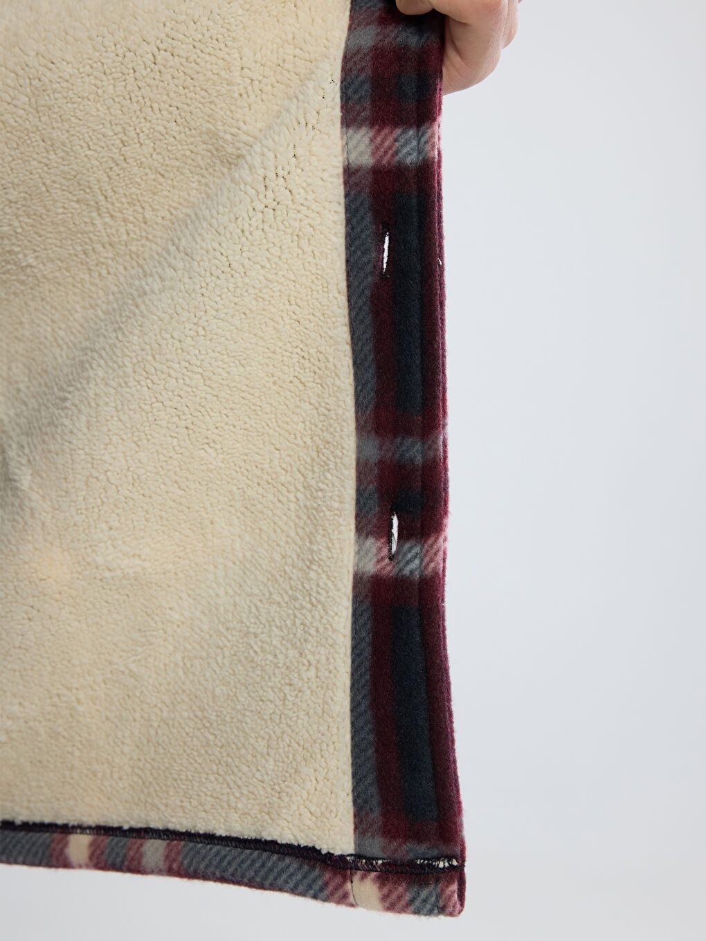 Lacivert Loose Fit Ekose Erkek Gömlek Ceket-3