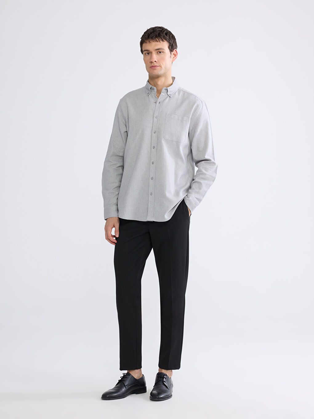 قميص رمادي رجل-1