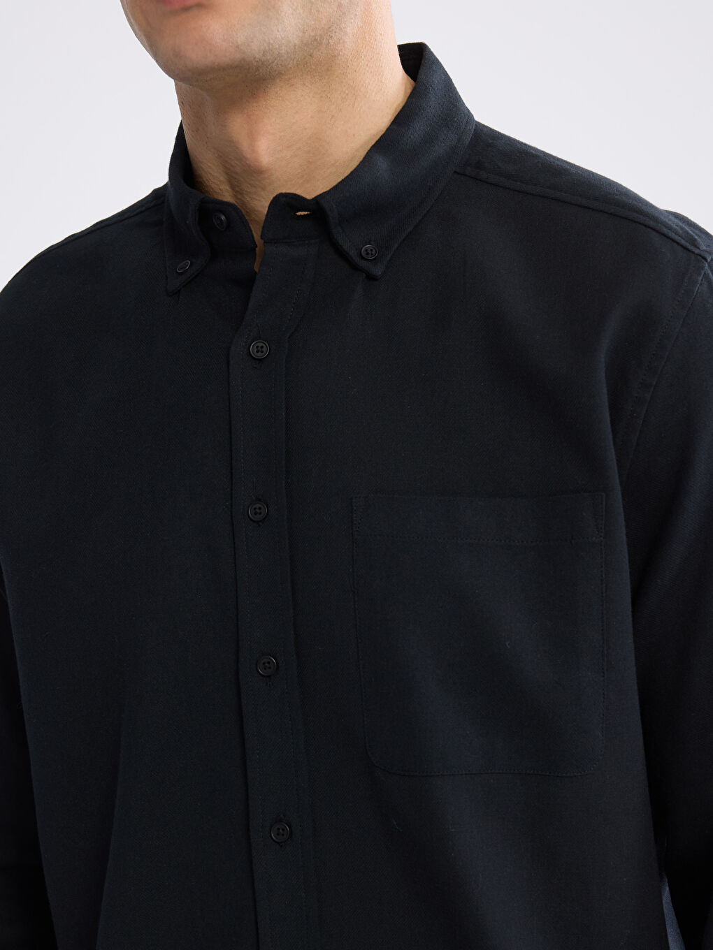 კაცის რეგულარული ზომის გაბარდინის პერანგი-2