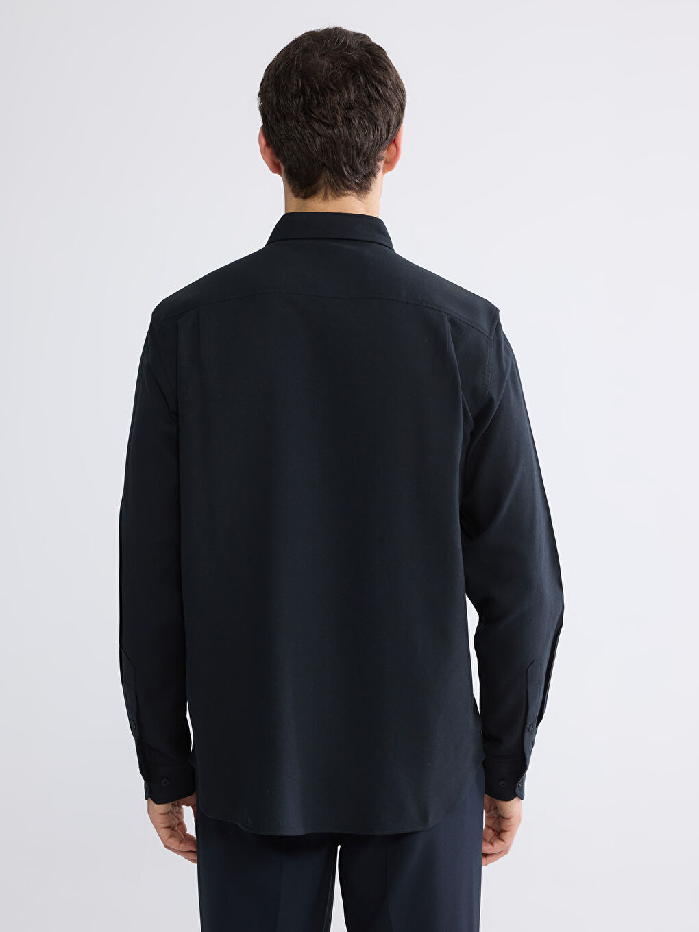 კაცის რეგულარული ზომის გაბარდინის პერანგი-3