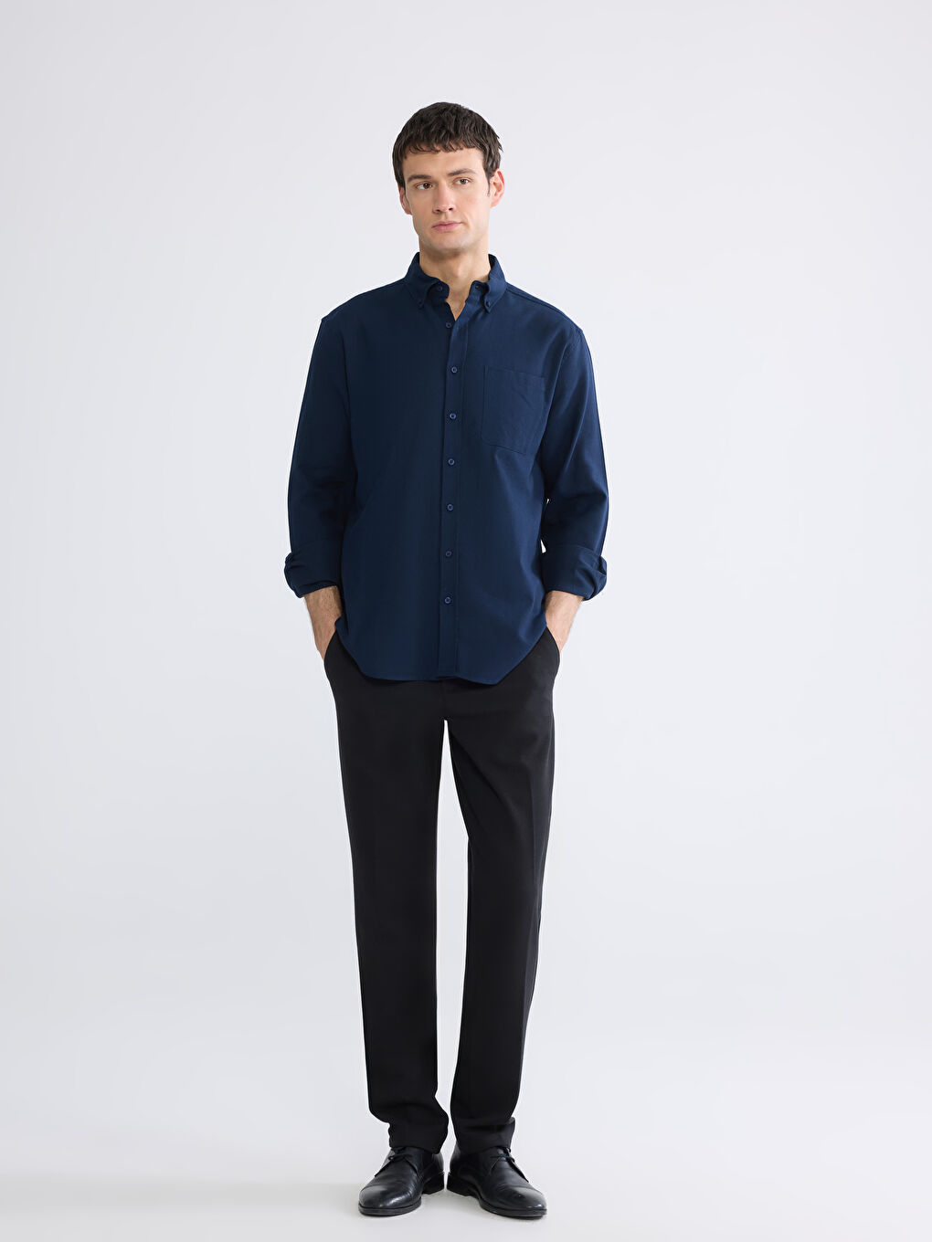 Men's Regular Fit Gabardine Shirt-1