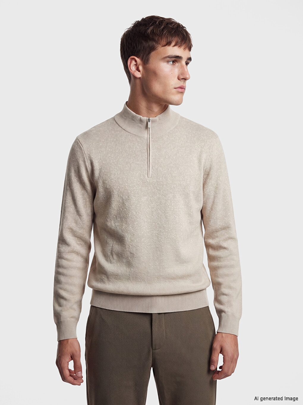 Man Beige Sweater