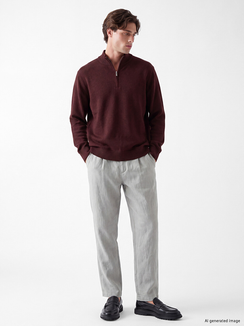 Mock Neck Men's Knitwear Sweater-1