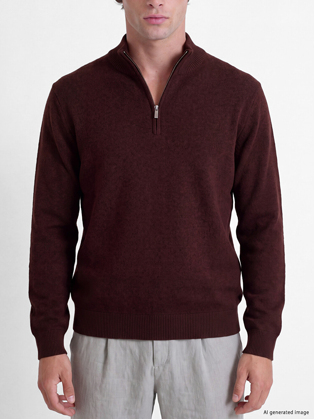 Mock Neck Men's Knitwear Sweater-2