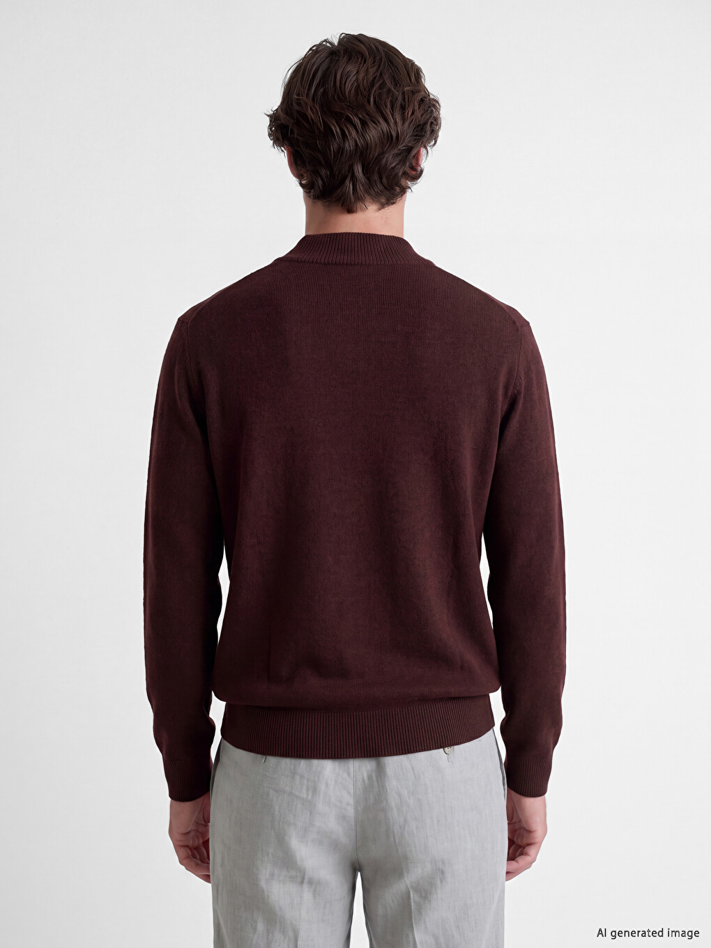 Mock Neck Men's Knitwear Sweater-3