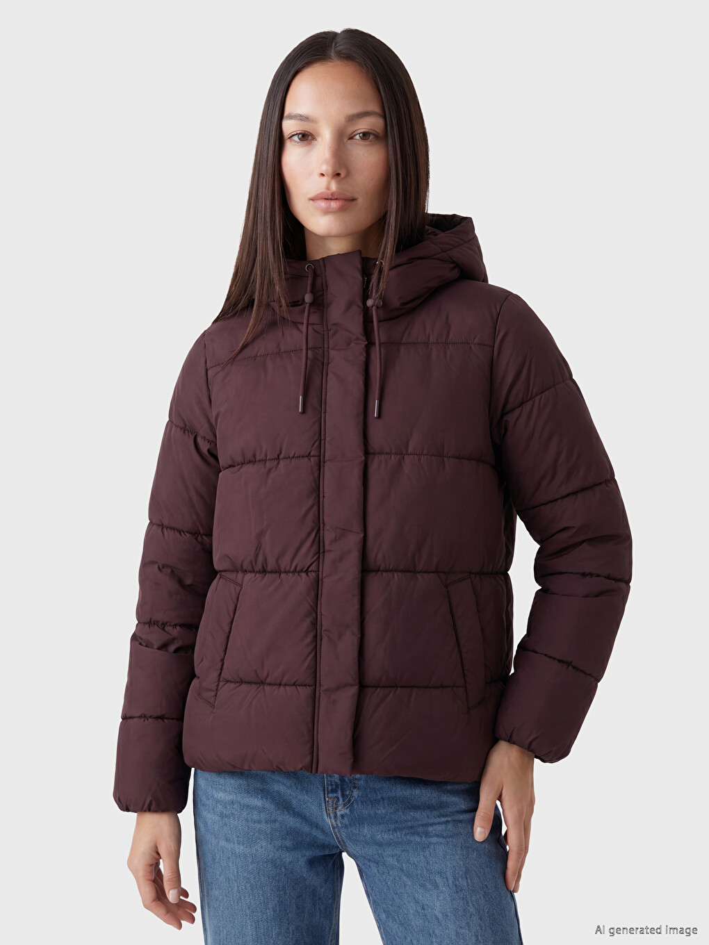 Femër Ngjyre Kumbull Pallto Puffer