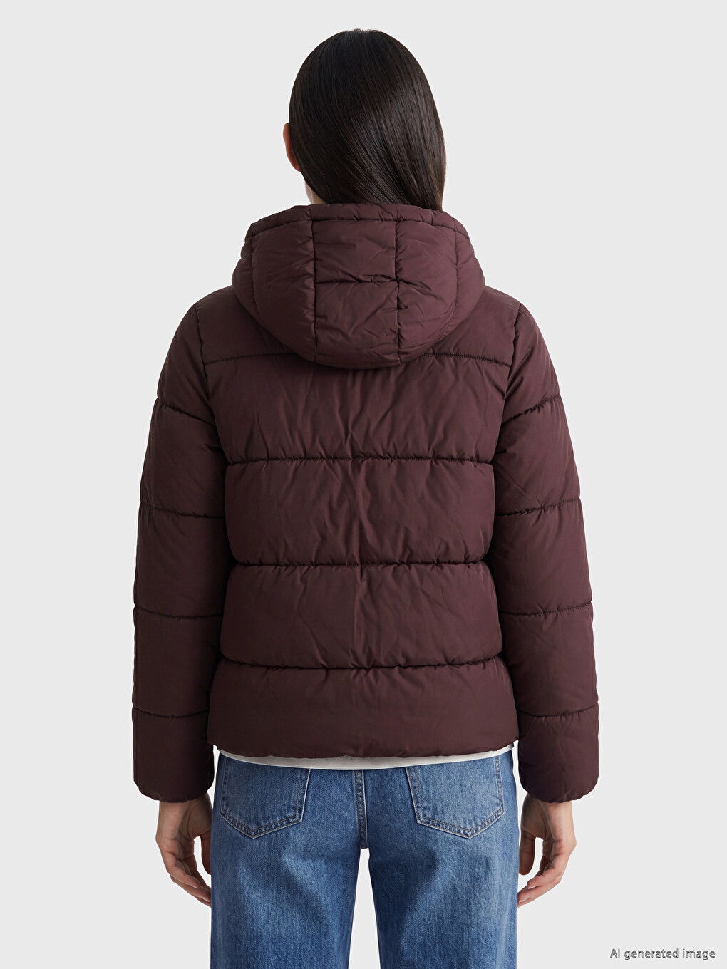 Femër Ngjyre Kumbull Pallto Puffer-3