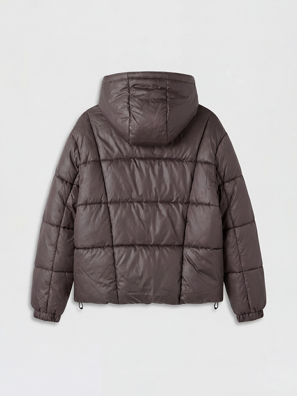 Manteau Bouffant Brun Femme-5