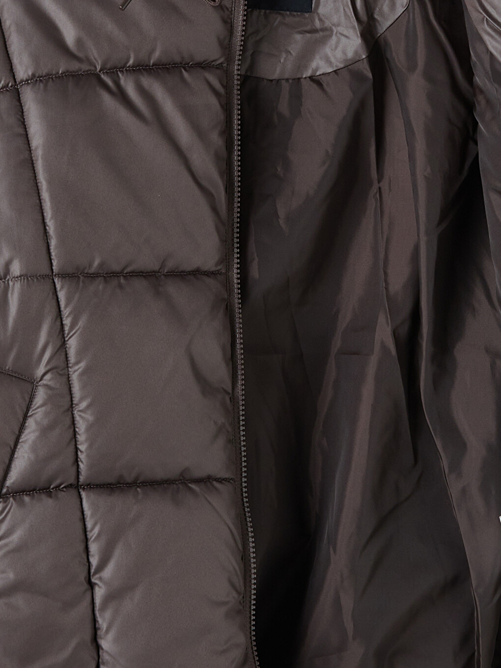 Manteau Bouffant Brun Femme-7