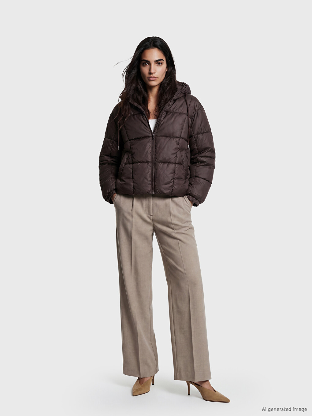 Hooded Women's Puffer Coat-1