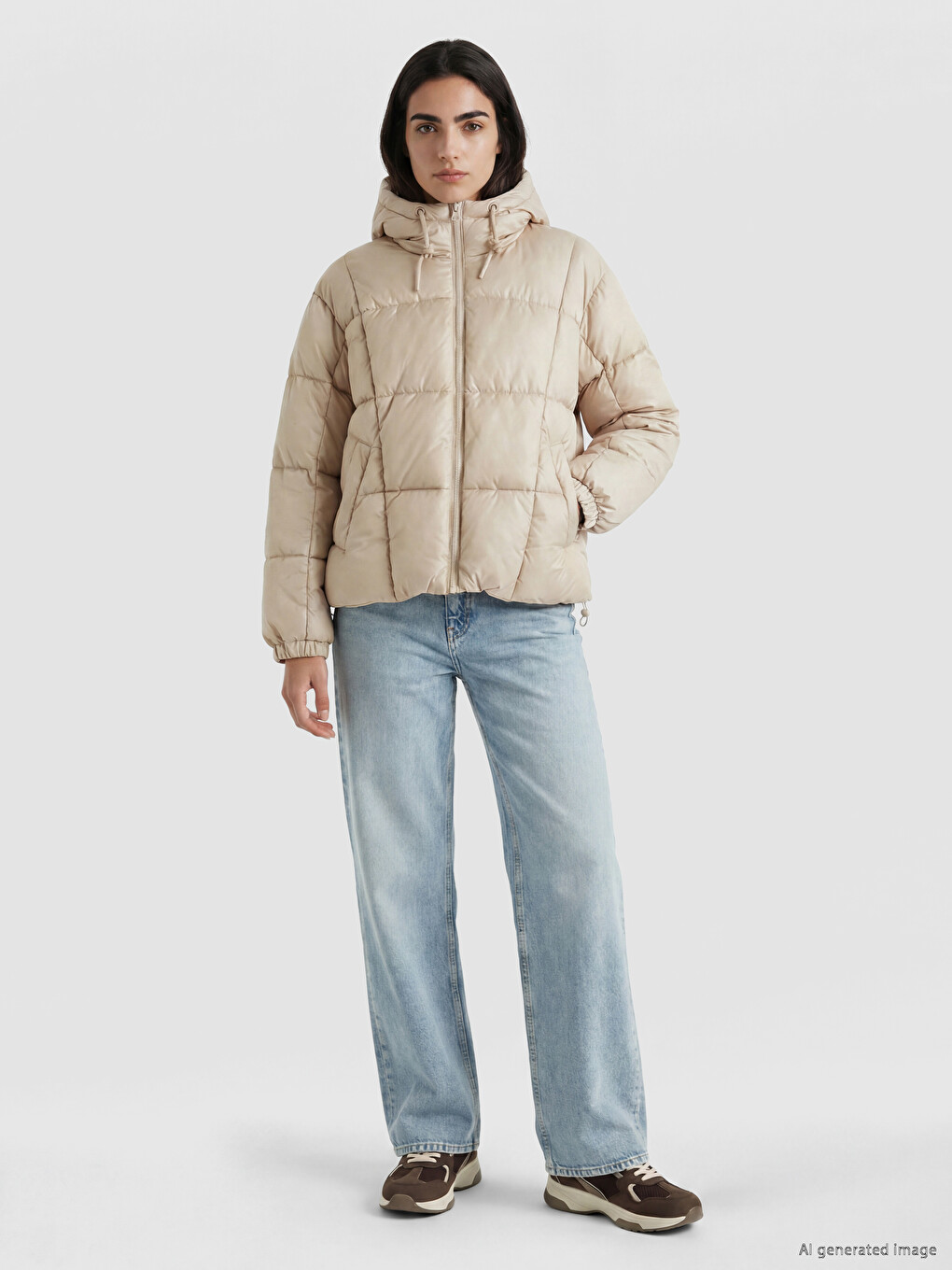 Hooded Women's Puffer Coat-1