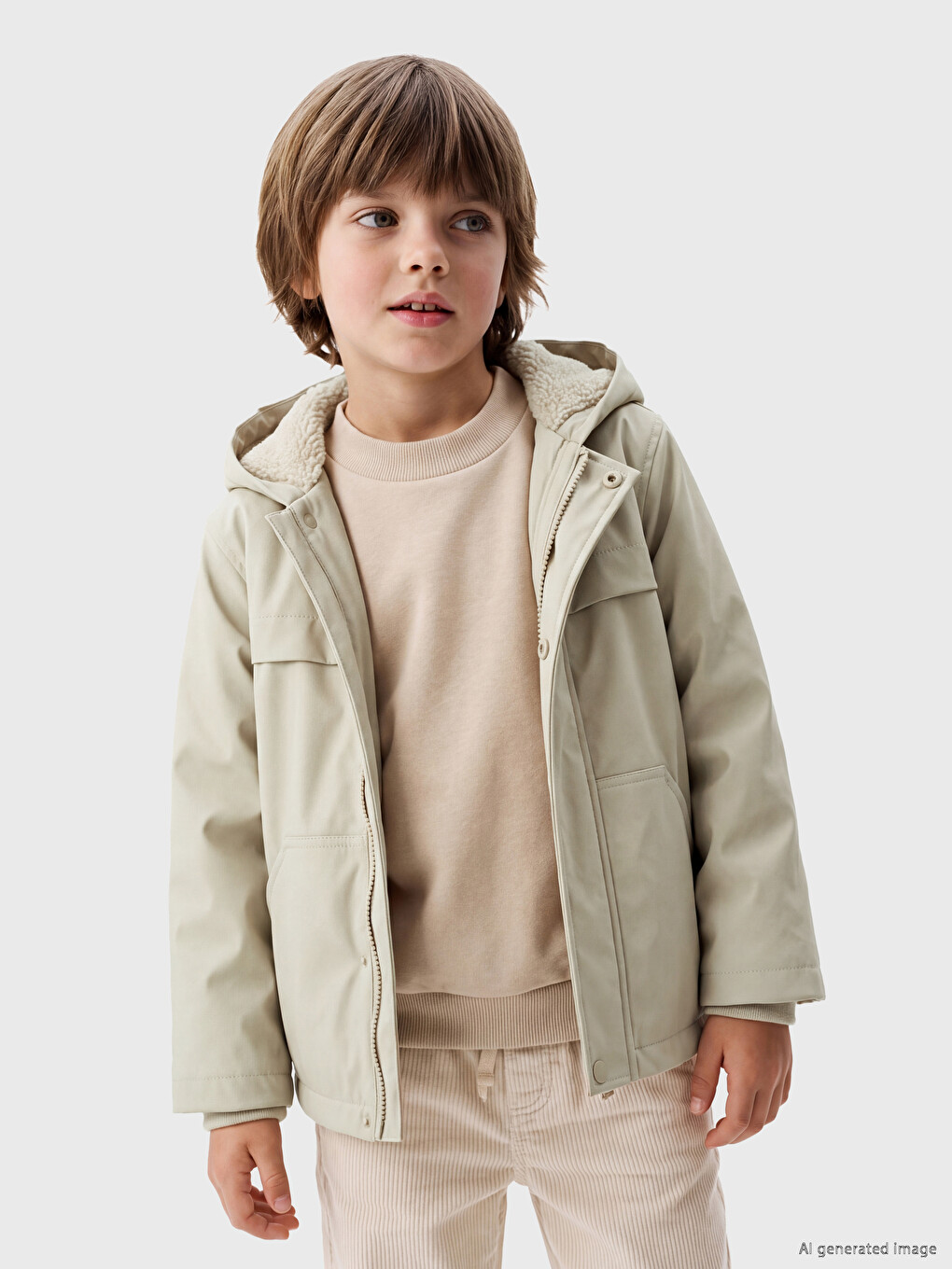 Boy Beige Raincoat