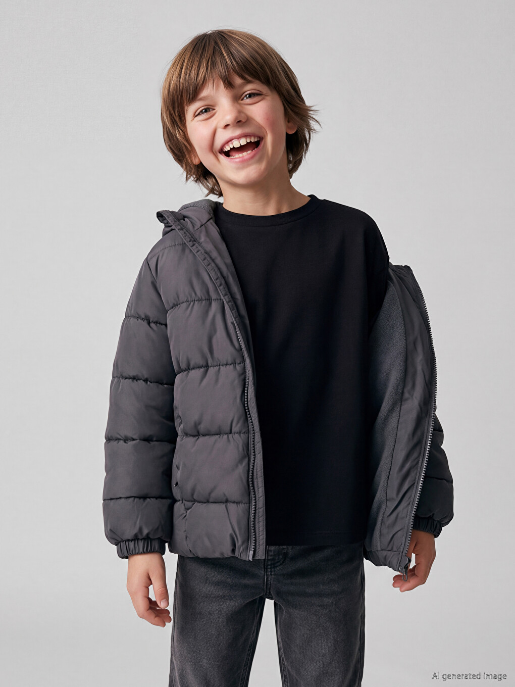 Hooded Boys' Puffer Coat-1