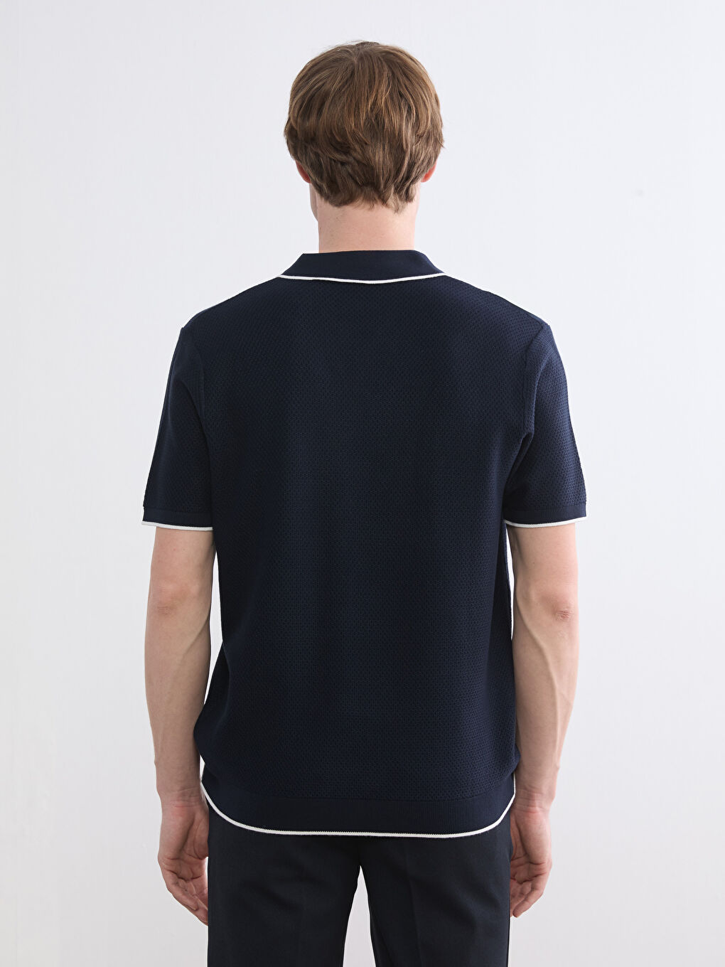 მამაკაცები მუქი ლურჯი სვიტერი-3