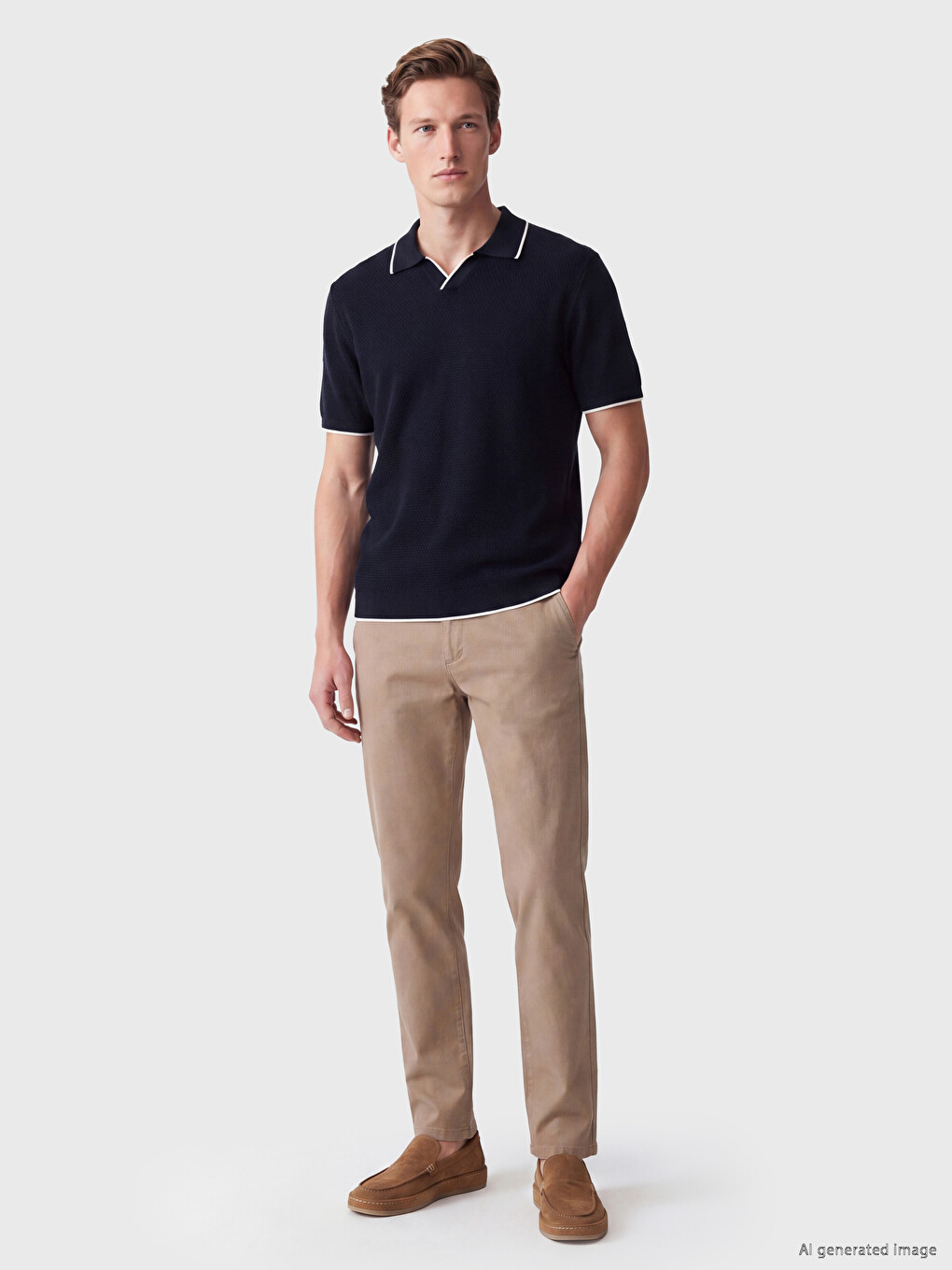 T-shirt Triko Me Jakë Polo Për Burra-1