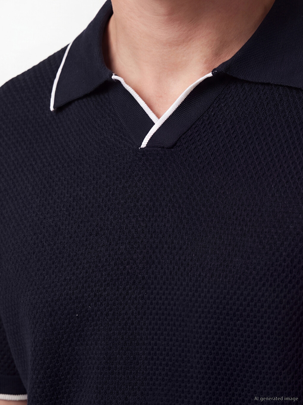 T-shirt Triko Me Jakë Polo Për Burra-2