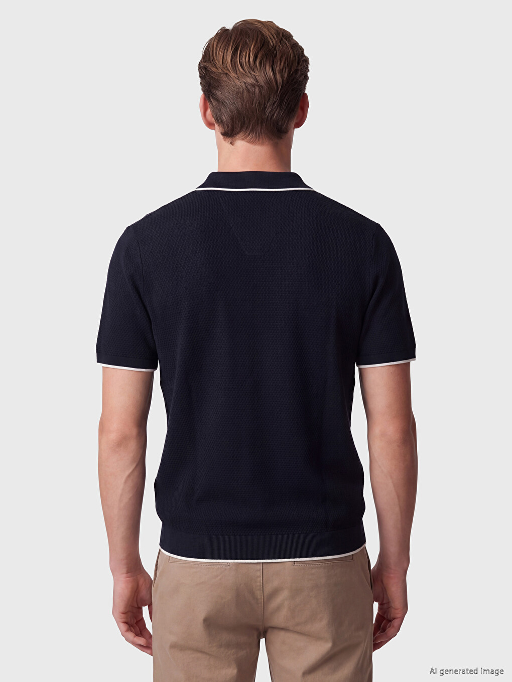 T-shirt Triko Me Jakë Polo Për Burra-3